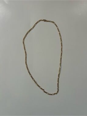 14k solid yellow gold figaro chain necklace Italy 4.4 grams